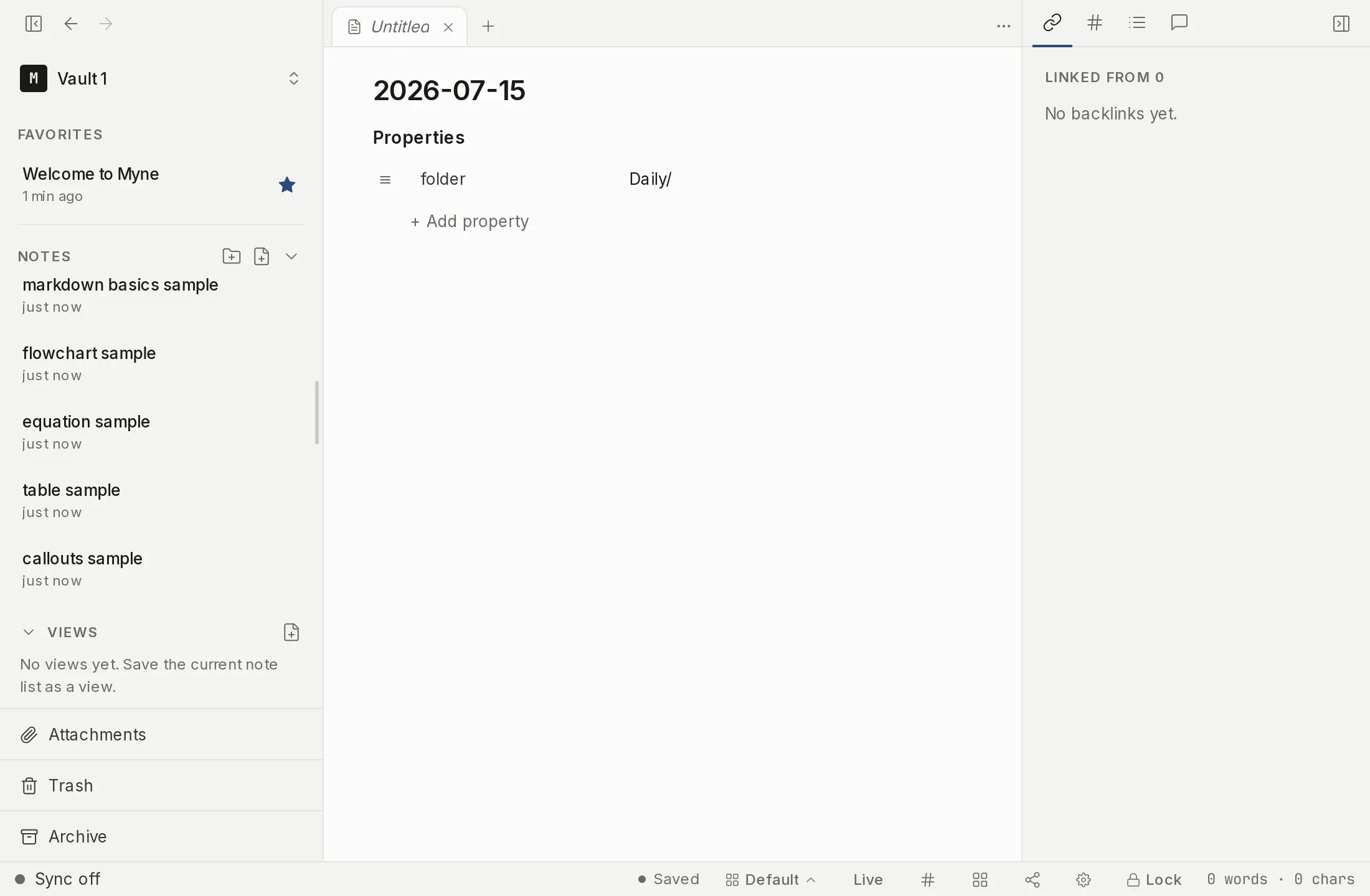 A note starred into the Favorites section pinned at the top of the sidebar.
